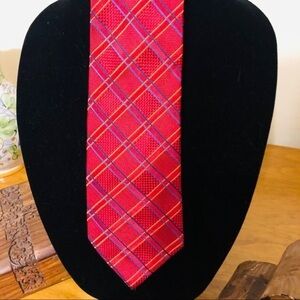 Paul Fredrick Red Stripe Silk Tie